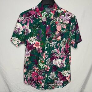 Bonobos Men's Floral Green Button-Down Shirt